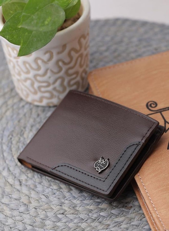 ZEVORA Premium Brown Leather Wallet & Pen Gift Set for Men - Stylish Bi-Fold Wallet with Pen in Luxury Gift Box - Image 3